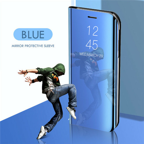 Samsung galaxy S22 ultra blue Smart View Mirror Flip Stand Phone Case