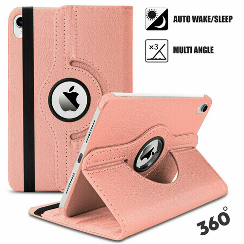 Case For iPad Air 5 (2022) Leather 360  Rotating  rose gold Magnetic Flip Stand Smart Cover