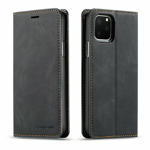 Apple iPhone 14 Pro Black  Luxury  Magnetic Flip Wallet Cover