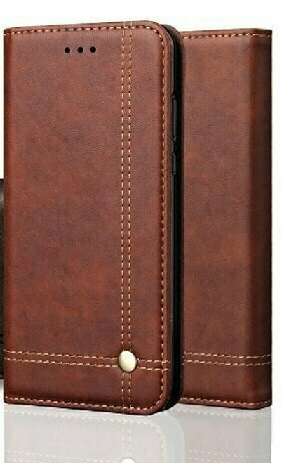 Vintage Real Leather  brown Wallet Flip Case For Samsung galaxy S25 Ultra