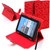 Red  Bling Universal Leather Stand Folding Folio Case for Nook HD 7 inch