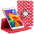 Red & White Polka Dot PU Leather 360 Rotating Case for Samsung Galaxy Tab 4 Nook 7.0 (T230)