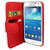 Red PU Leather Wallet with Card Holder for Samsung Galaxy S4