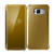 Samsung Galaxy S6 Edge Mirror Smart View Clear Flip Phone Case Cover - Gold