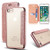 Samsung Galaxy S8 Plus Rose Gold Glitter Clear Back Leather Wallet Case