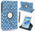 Sky Blue and White Polka Samsung Galaxy Tab PRO 8.4" SM-T320/T325 360 Rotating Leather Case