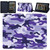 Amazon Kindle Fire HD 10 9th Gen Purple Camouflage  Flip Smart Case Stand Cover