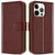 For Apple iPhone 13 mini Case brown Leather Wallet Book Flip Stand Kickstand Cover