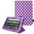 for Amazon Fire 7" 2022 12th Generation Leather Flip Smart Case Stand  Purple polka  Cover