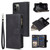 Black Zip Wallet Case Leather Flip Cover For iPhone 14
