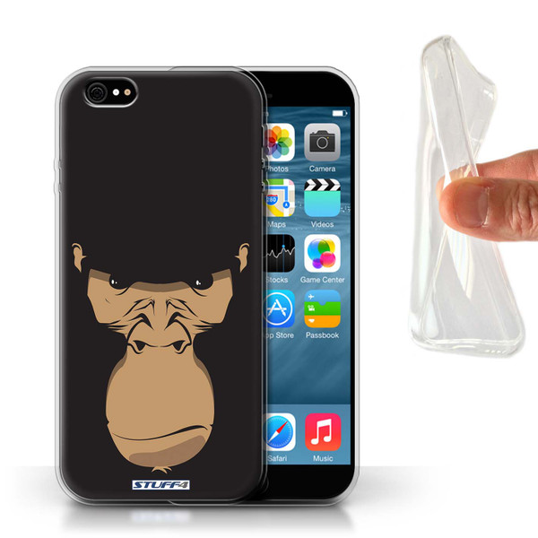 Protective Gel/TPU Case for Apple iPhone 6/6S / Animal Faces Collection / Gorilla/Chimp/Monkey