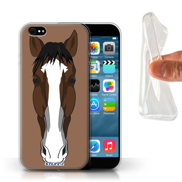 Protective Gel/TPU Case for Apple iPhone 6/6S / Animal Faces Collection / Horse