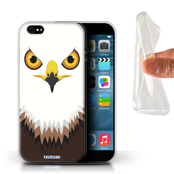 Protective Gel/TPU Case for iPhone 6+/Plus 5.5 / Animal Faces Collection / Hawk/Eagle