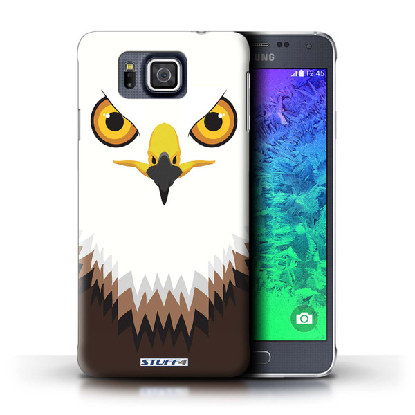 Protective Hard Back Case for Samsung Galaxy Alpha / Animal Faces Collection / Hawk/Eagle