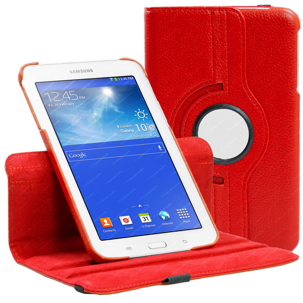 Red PU Leather 360 Rotating Case for Samsung Galaxy Tab 3 7.0 LITE (T110/T111)