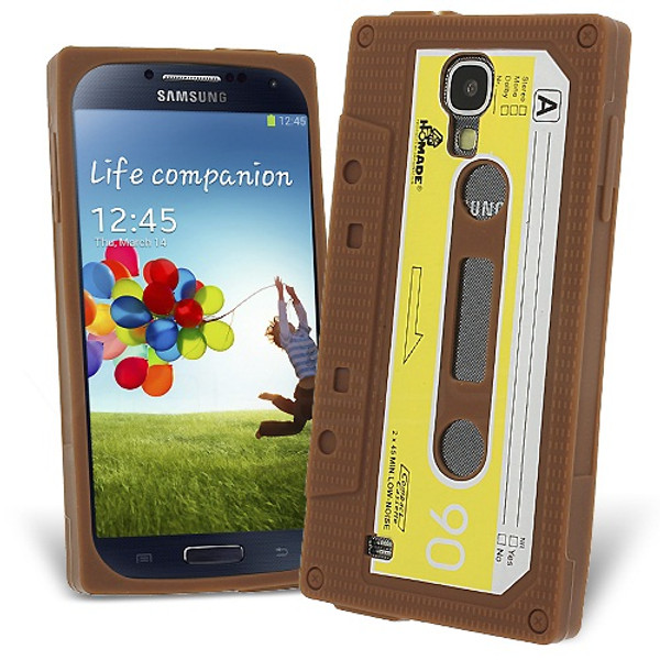 Retro Cassette Case Cover for Samsung Galaxy S4 - Brown