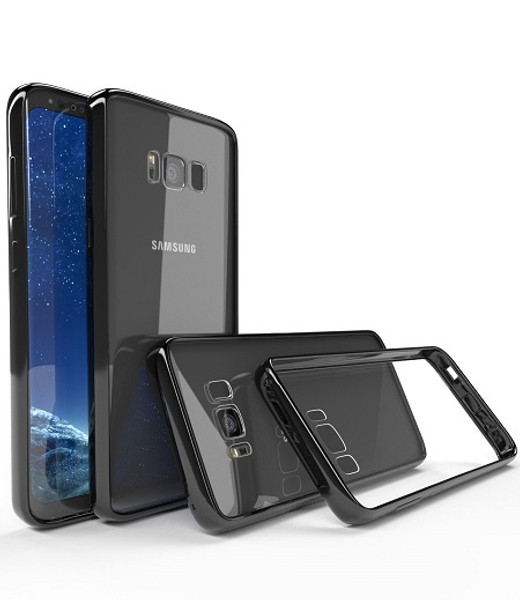 Samsung Galaxy Note 9 Shockproof TPU Bumper Gel Crystal Clear Black Case Cover