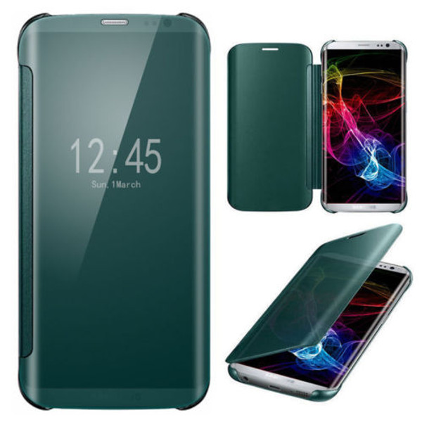 Samsung Galaxy S6 Edge Plus Mirror Smart View Clear Flip Cover - Green Samsung Galaxy S6 Edge Plus Mirror Smart View Clear Flip Cover - Green