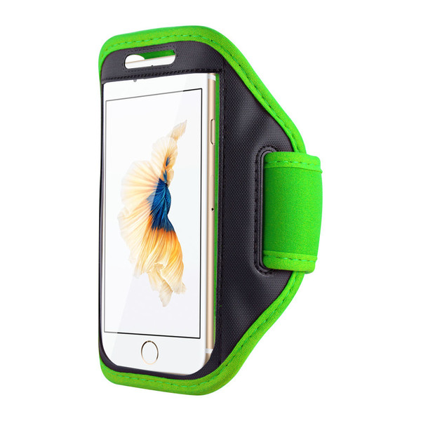 Samsung Galaxy S6 Edge Sports Running Gym Armband Strap Case Cover-Green