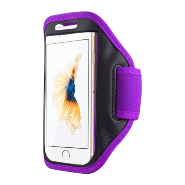 Samsung Galaxy S6 Edge Sports Running Gym Armband Strap Case Cover-Purple