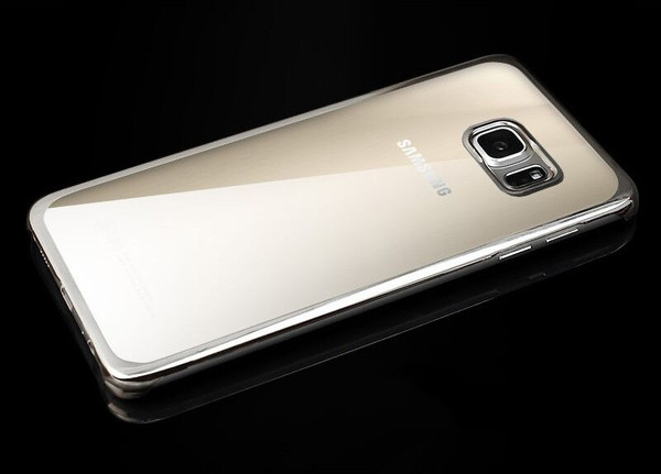 Samsung Galaxy S6 Edge Plus Silver Clear Hard Back Slim Case Bumper Cover