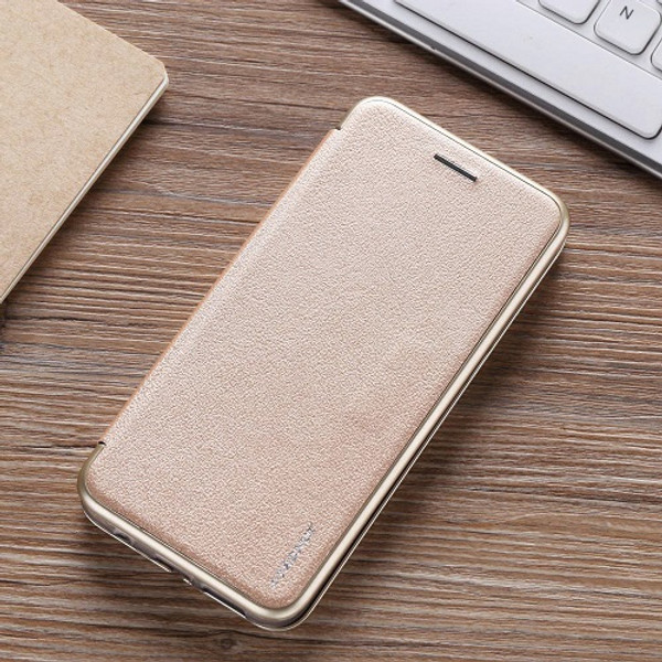 Samsung Galaxy S7 Edge  Luxury Ultra Thin Leather Flip Card Holder Case- Champagne Gold