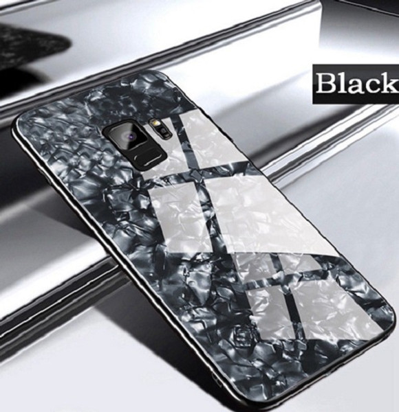 Samsung Galaxy S7 Edge Black Magnetic Absorption Marble Glass Case