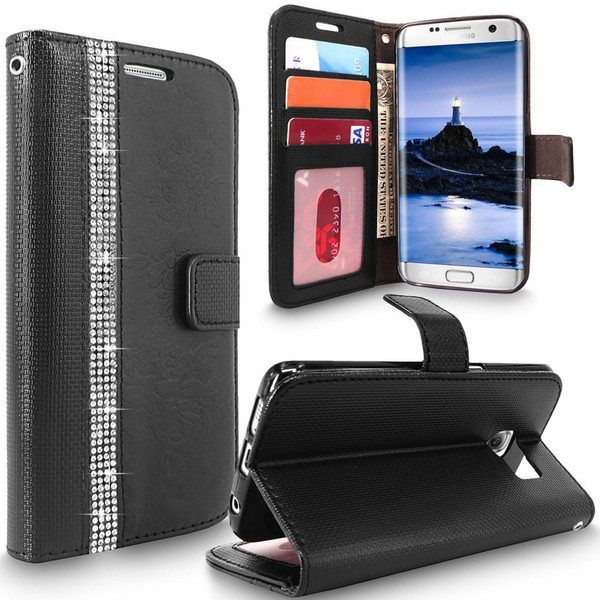 Samsung Galaxy S7 Magnetic Wallet Black Case