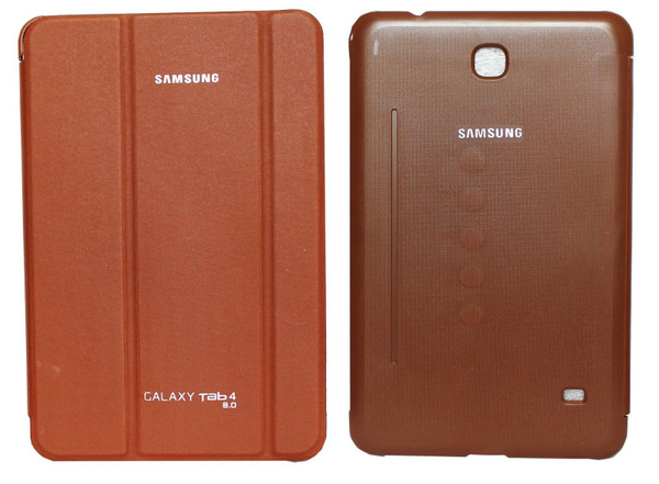 Samsung Galaxy Tab 4 8" T335 T330 Brown Folding Stand Smart Cover