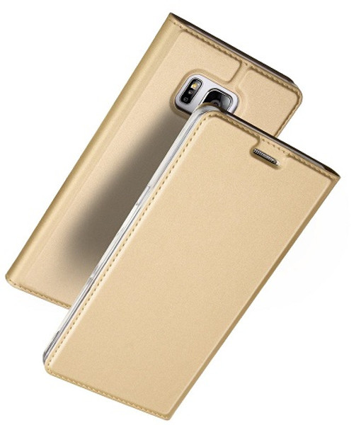 Samsung Galaxy S8  Luxury Ultra Thin Leather Flip Card Holder Case- Gold