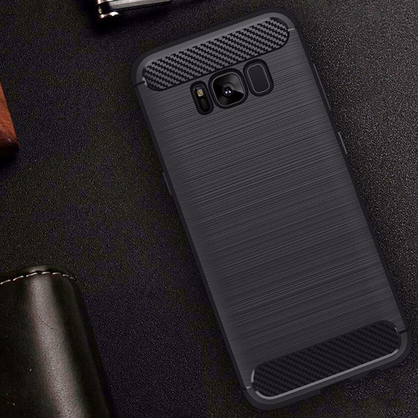 Samsung galaxy S8 Flexible Silicone interior rugged Case Black