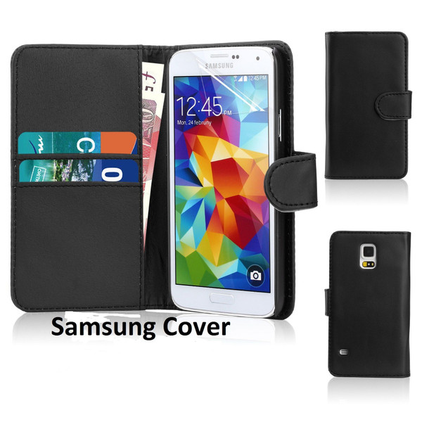 Samsung Galaxy S8 Leather Flip Wallet Case Black