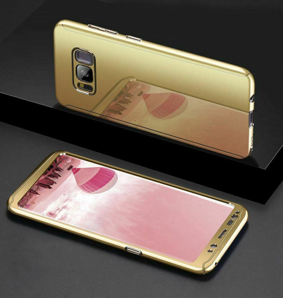 Gold Shockproof Hybrid 360 Ultra Thin Mirror Hard Case Samsung Galaxy  s8 plus