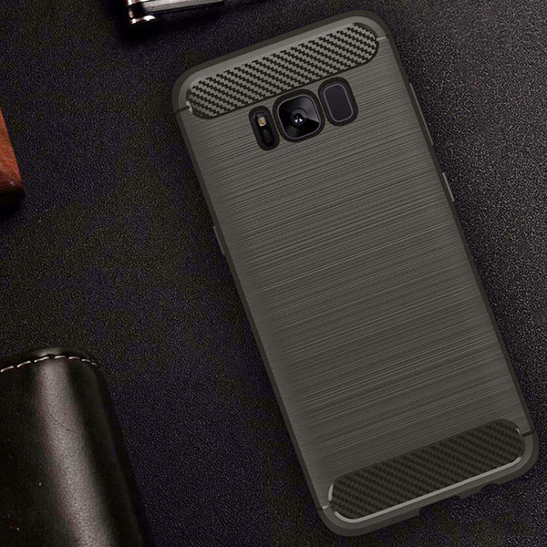 Samsung galaxy S8 Plus Flexible Silicone interior rugged Case Grey Samsung galaxy S8 Plus Flexible Silicone interior rugged Case Grey