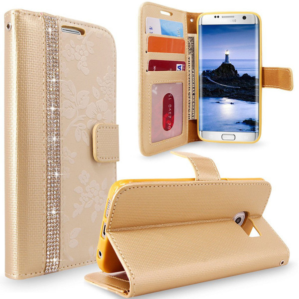 Samsung Galaxy S8 Plus Magnetic Wallet Gold Case