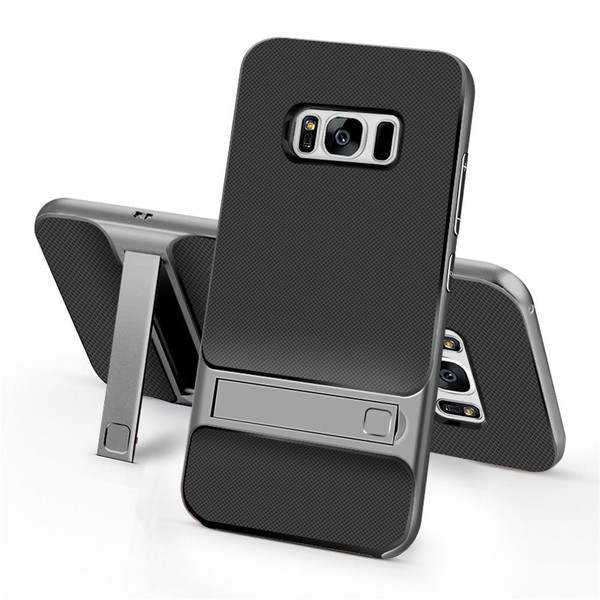 Samsung Galaxy S8 Plus TPU Shockproof Stand Back Case Grey