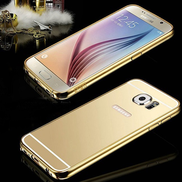 Samsung Galaxy S9 Aluminum Gold Metal Bumper Mirror Hard Back Case Samsung Galaxy S9 Aluminum Gold Metal Bumper Mirror Hard Back Case