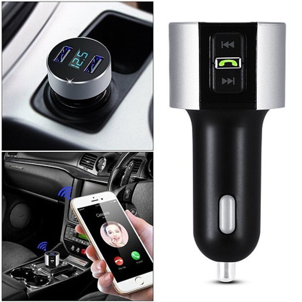 2 USB LCD Car Bluetooth FM Transmitter Wireless Radio Adapter Charger