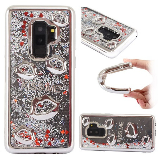 Samsung Galaxy S9 Plus Silver Bling Glitter Quicksand Liquid Soft Case Samsung Galaxy S9 Plus Silver Bling Glitter Quicksand Liquid Soft Case