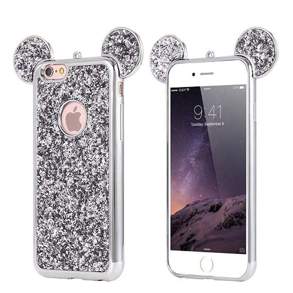 Samsung Galaxy S9 Silver Glitter Bling Cute Mickey Ear Phone Case Samsung Galaxy S9 Silver Glitter Bling Cute Mickey Ear Phone Case