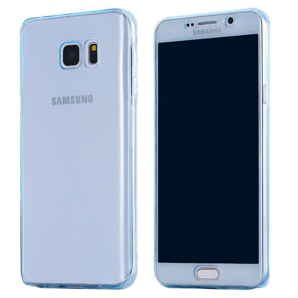 Samsung S6 Edge Shockproof 360 Silicone  Soft  Case Cover -Blue