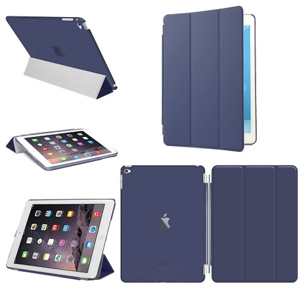 Smart Stand Leather Navy Blue Magnetic Case Cover For Apple iPad Pro 9.7'' (Released 2016)