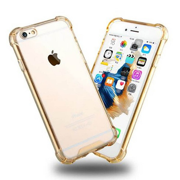 Transparent Clear Gold Hard Back Case for Apple Iphone 8 Plus