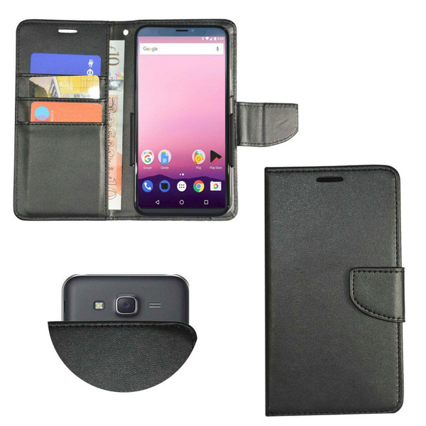 Stk Ace Plus  Leather Slide 2 Black Wallet  Case