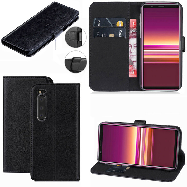 Black Sony Xperia L3 Wallet Leather Stand  Case