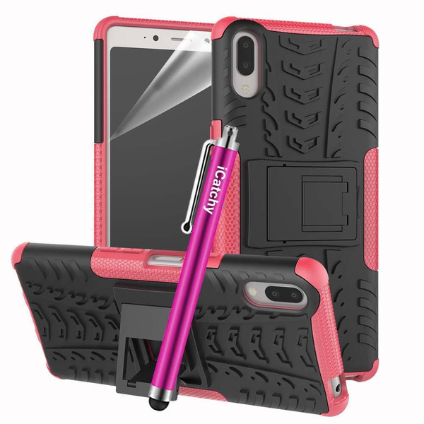 Sony Xperia L3 Hybrid Shockproof Rugged Armor Stand pink Case
