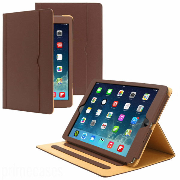 Apple iPad 9.7(2018)(2017)Brown Luxury Magnetic Leather Stand Case