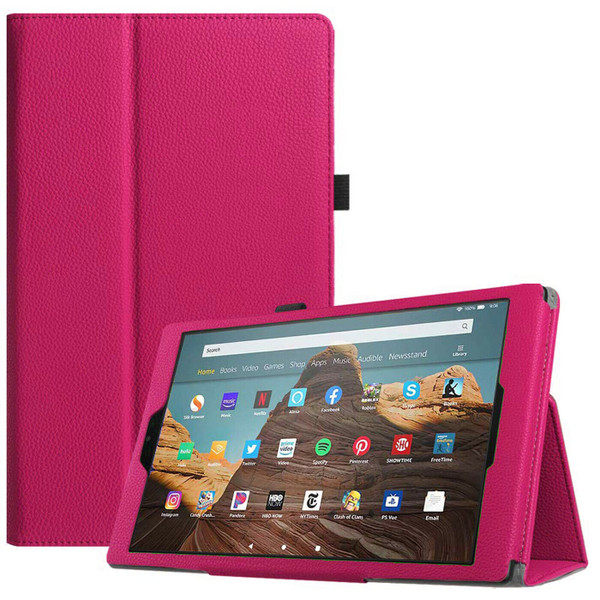 Amazon Fire 7 2019 9th Gen Pink Leather Smart Stand Book Flip  Cover