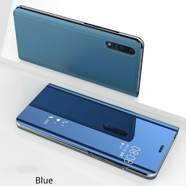 Blue Samsung Note 10 Smart View Mirror Flip Stand Case