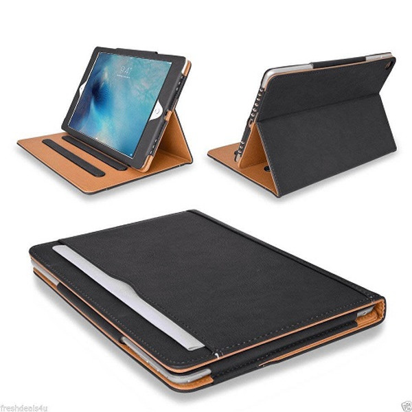 Black and Tan ipad Mini 1 2 3 Luxury Magnetic Smart Leather Stand Flip Case